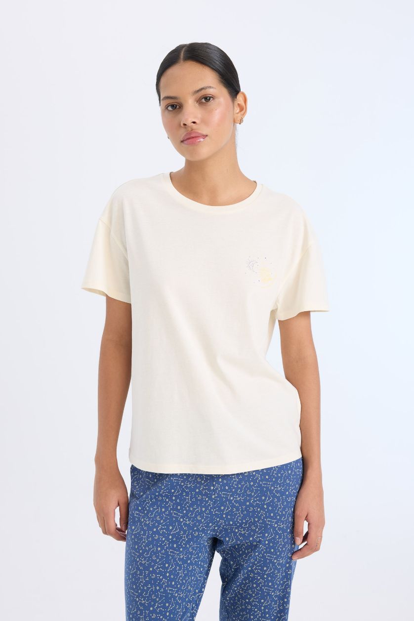 WOMAN Indigo Fall in Love Regular Fit Short Sleeve 2 Piece Set