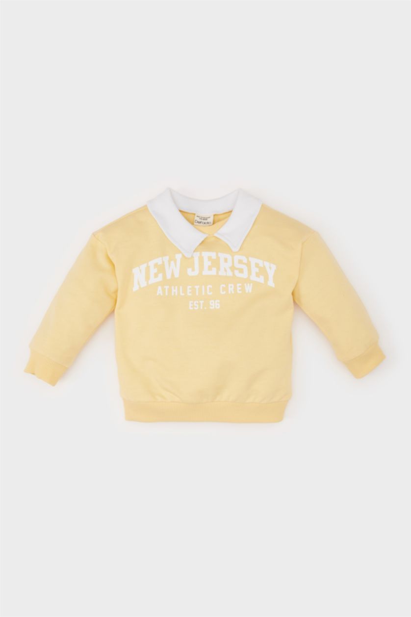 BÉBÉ GARÇON Jaune Clair Sweatshirt imprimé à col chemise pour bébé garçon