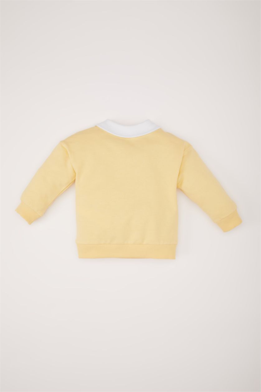 BÉBÉ GARÇON Jaune Clair Sweatshirt imprimé à col chemise pour bébé garçon