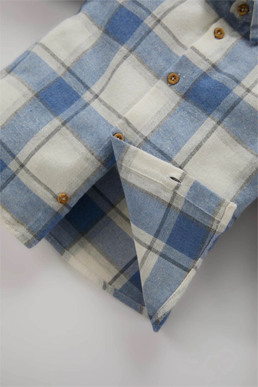 Baby Boy Blue Baby Boy Plaid Flannel Long Sleeve Shirt