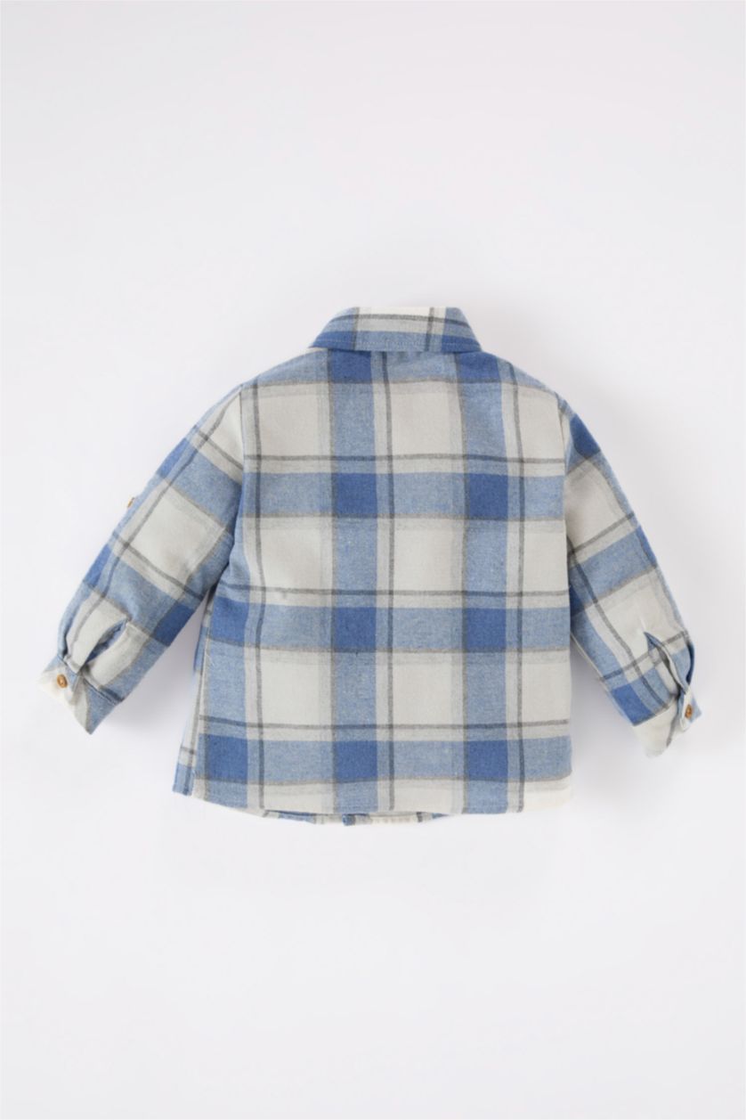 Baby Boy Blue Baby Boy Plaid Flannel Long Sleeve Shirt