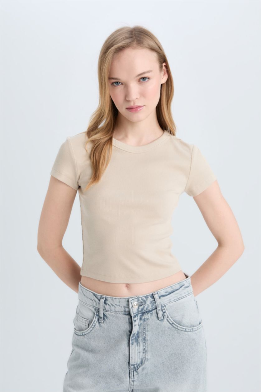 Woman Stone Slim Fit Camisole Short Sleeve T-Shirt