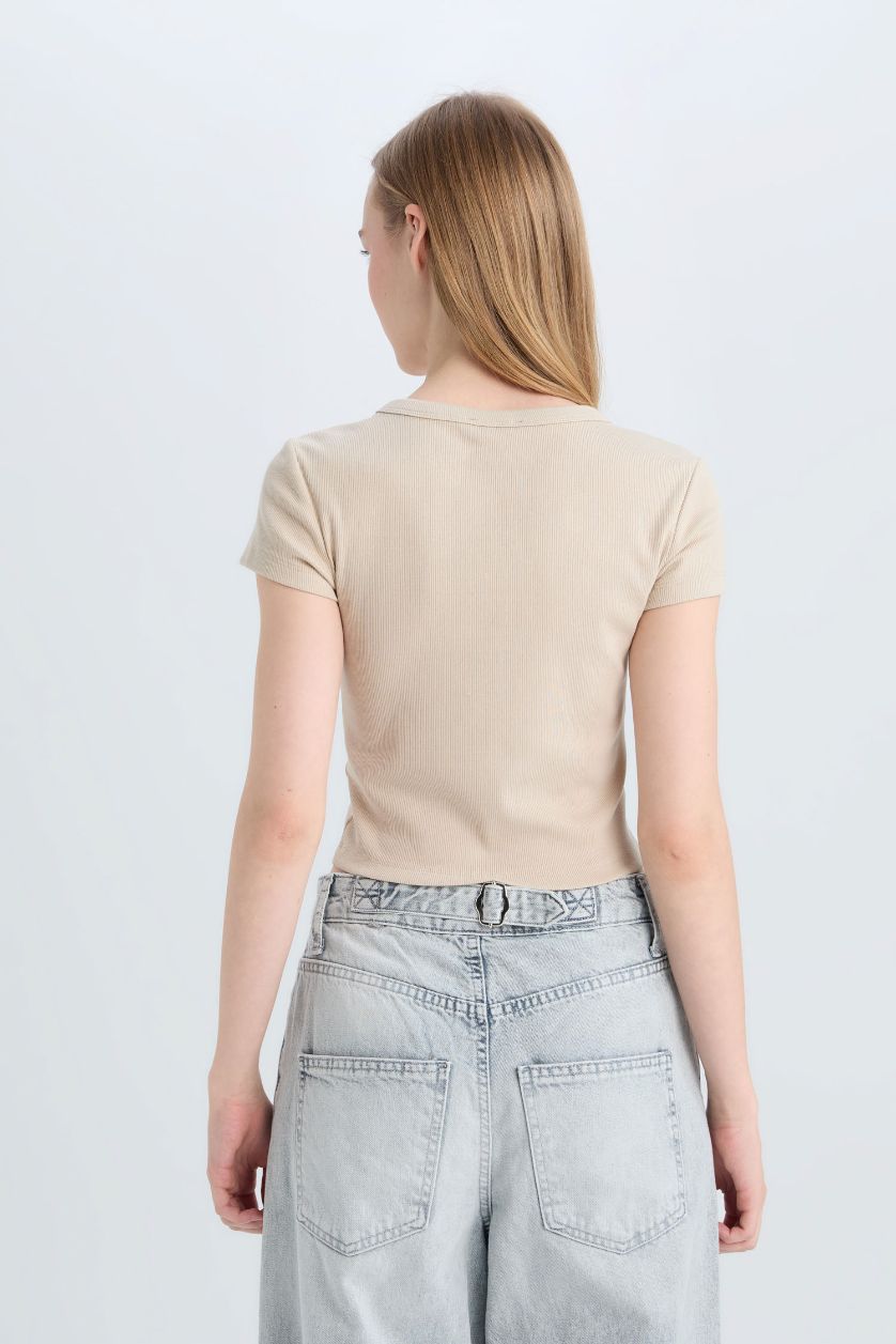 Woman Stone Slim Fit Camisole Short Sleeve T-Shirt