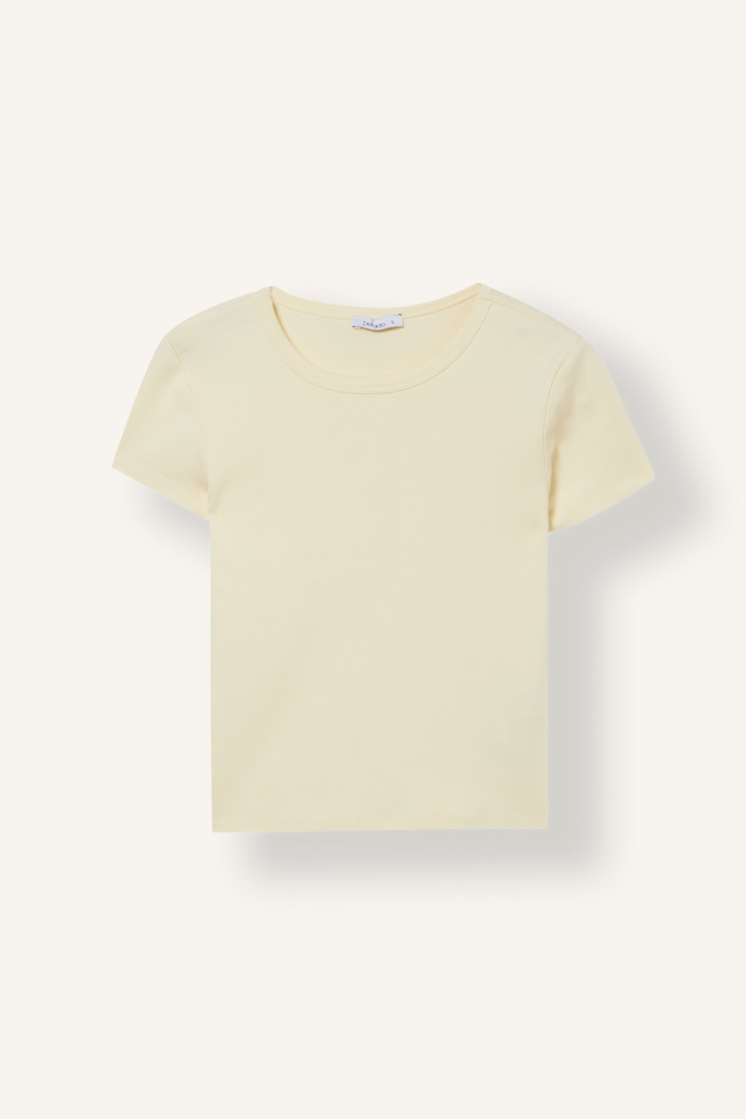 WOMAN Sand Slim Fit Crew Neck Ribana Short Sleeve T-Shirt
