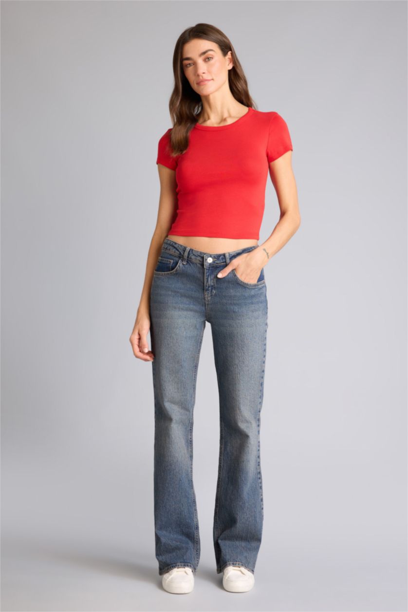 Woman Red تيشيرت مخصر مضلع