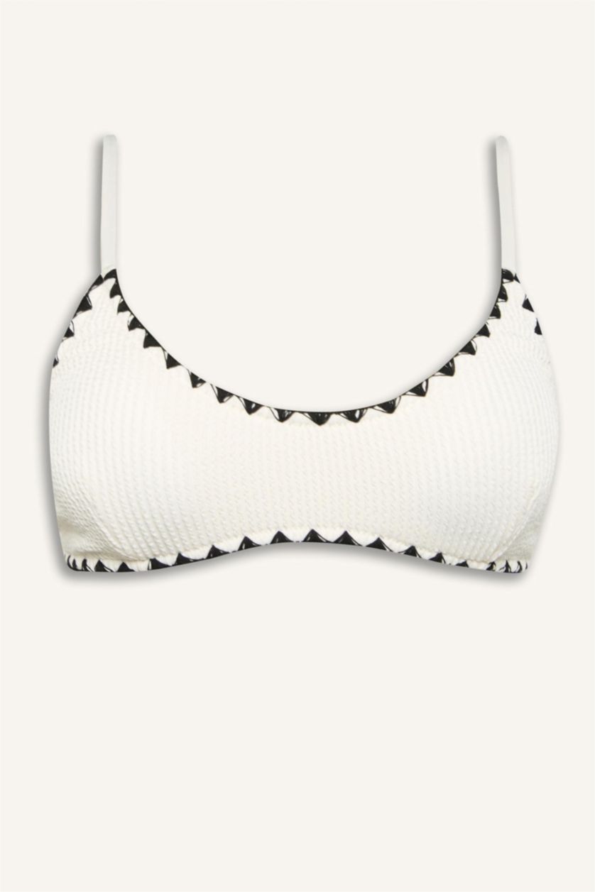 WOMAN White Regular Fit Crepe Bikini Top