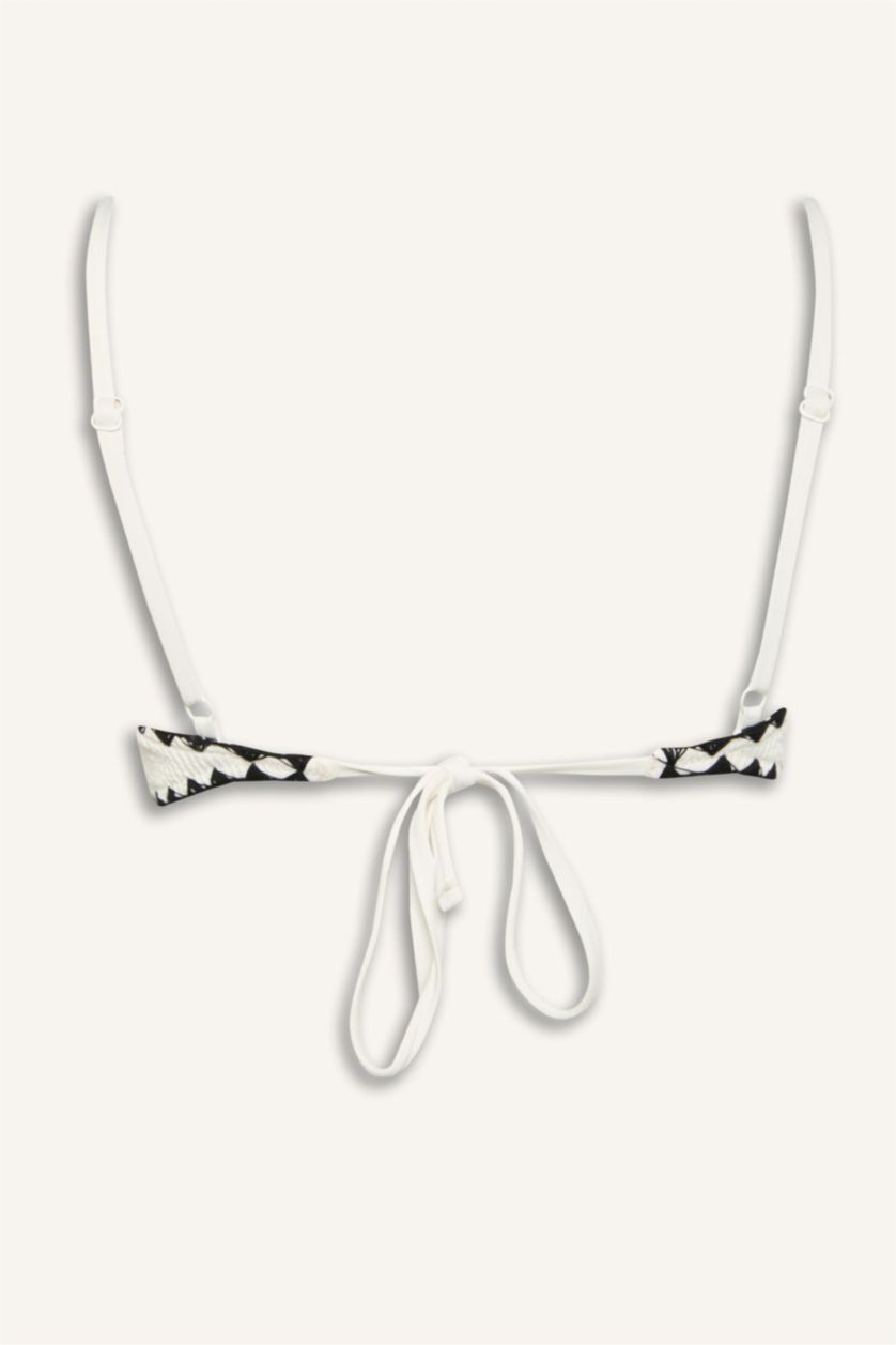 WOMAN White Regular Fit Crepe Bikini Top