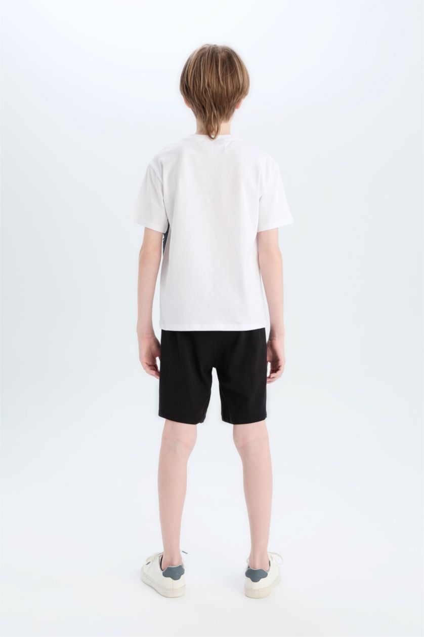 Erkek Çocuk - Genç Erkek Beyaz %100 Pamuklu Star Wars Baskılı Beli Lastikli Pijama Takımı Erkek Çocuk