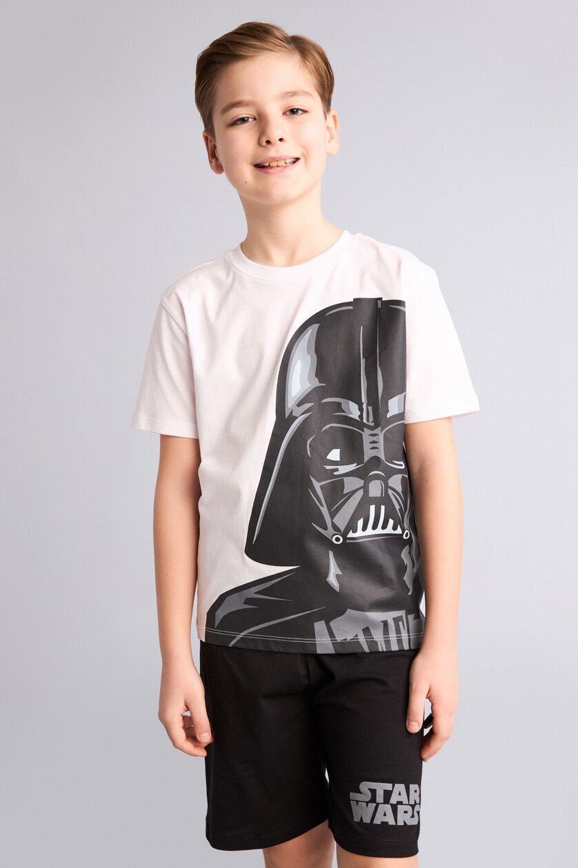 Young Boys - Teen Boys White Boy 2 piece Regular Fit Star Wars Licensed Knitted Pyjamas