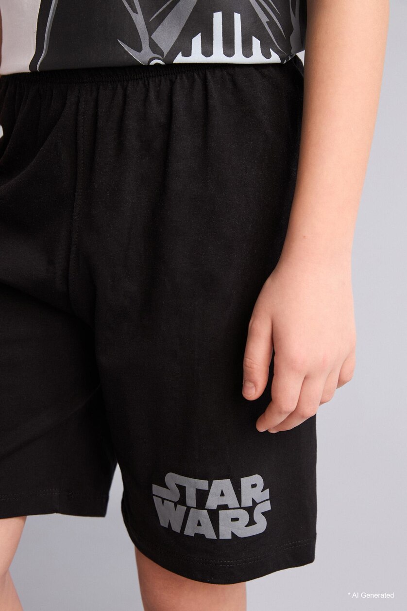 Erkek Çocuk - Genç Erkek Beyaz %100 Pamuk Star Wars Regular Fıt 2'li Pijama Takımı Erkek Çocuk