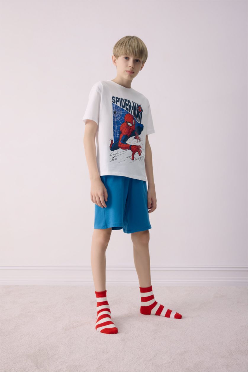 أولاد أبيض بيجامة قصة عادية من سبايدرمان من قطعتين