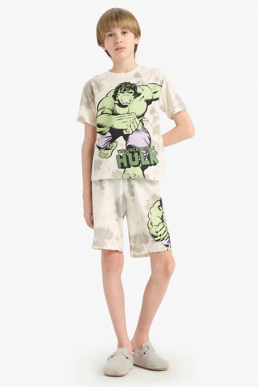 GARÇONS Écru Ensemble Pyjama Marvel Comics de T-shirt et Short pour garçon