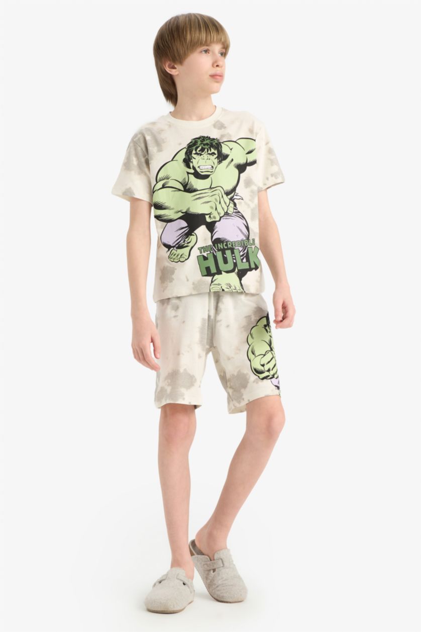 GARÇONS Écru Ensemble Pyjama Marvel Comics de T-shirt et Short pour garçon