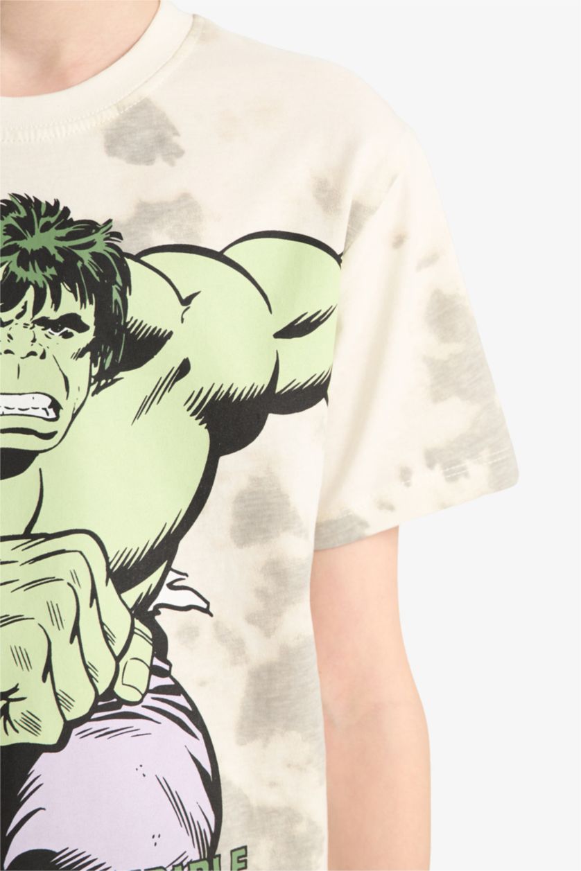 GARÇONS Écru Ensemble Pyjama Marvel Comics de T-shirt et Short pour garçon