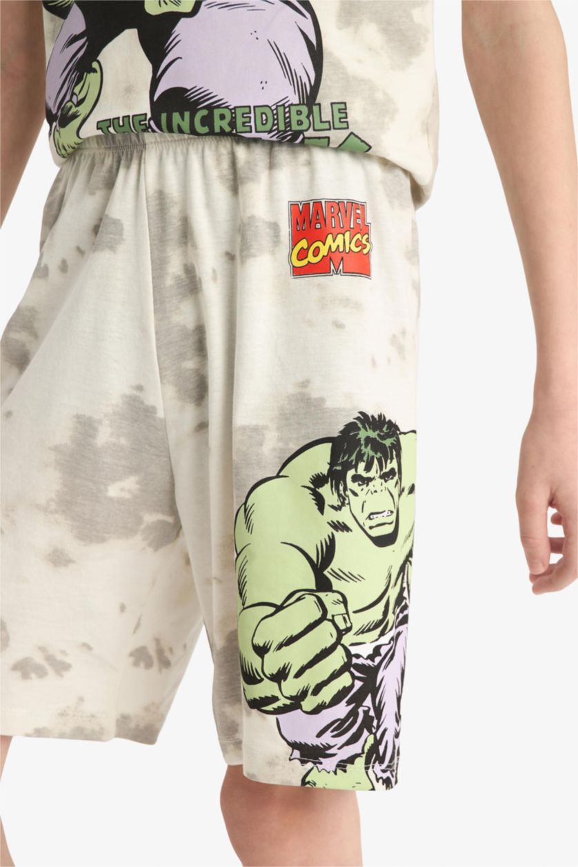 GARÇONS Écru Ensemble Pyjama Marvel Comics de T-shirt et Short pour garçon