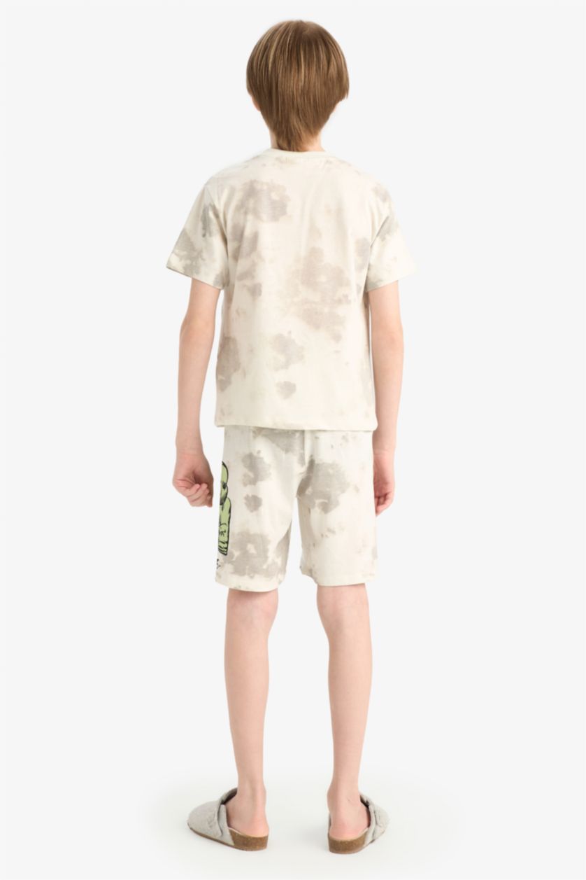 GARÇONS Écru Ensemble Pyjama Marvel Comics de T-shirt et Short pour garçon