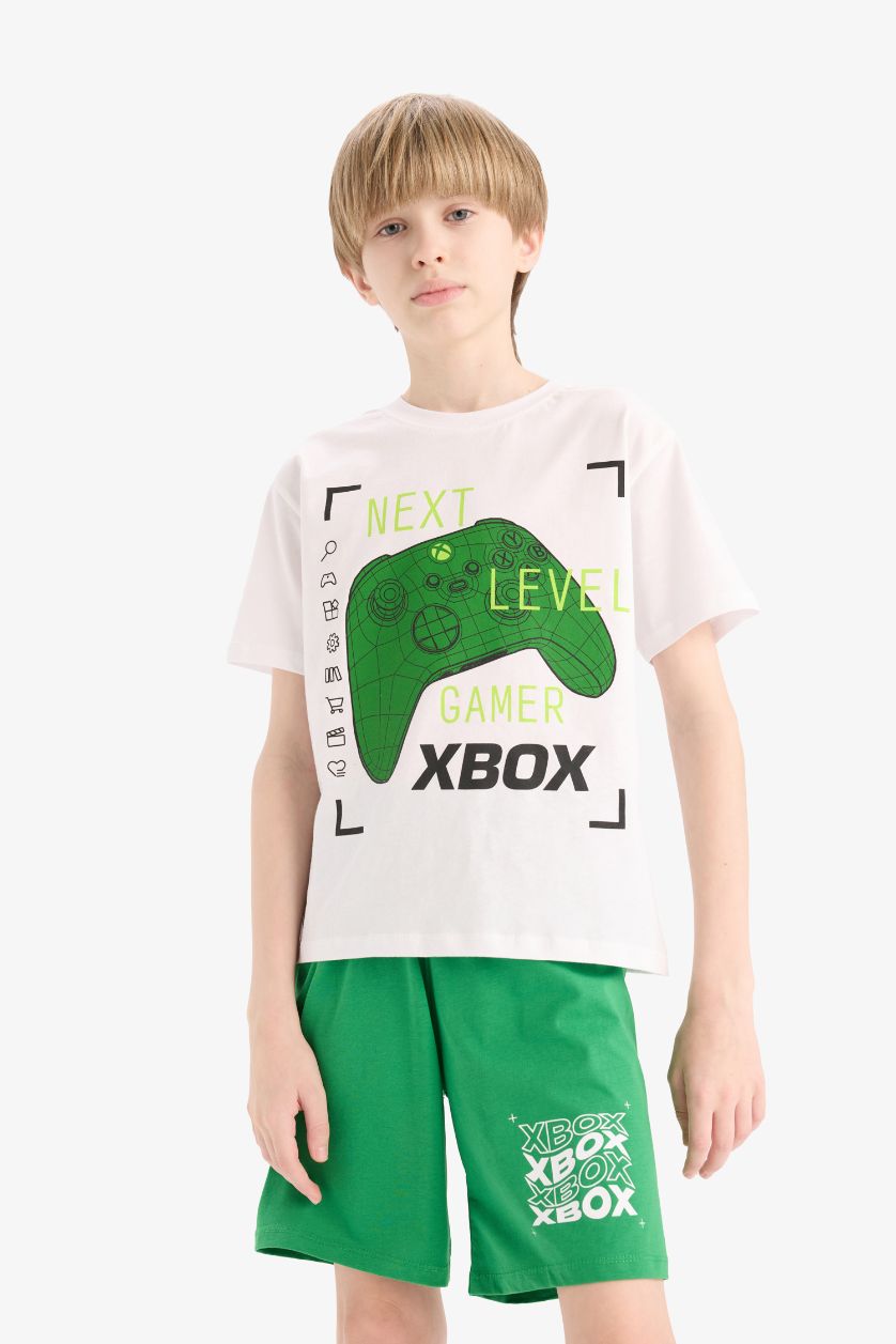 GARÇONS Blanc Ensemble Pyjama imprimé Xbox T-shirt et Short pour garçon