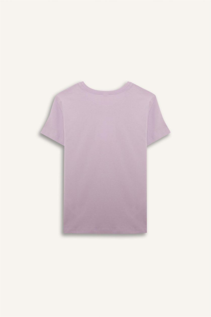 GIRLS & TEENS Lilac Girl Crew Neck Printed Short Sleeve T-Shirt