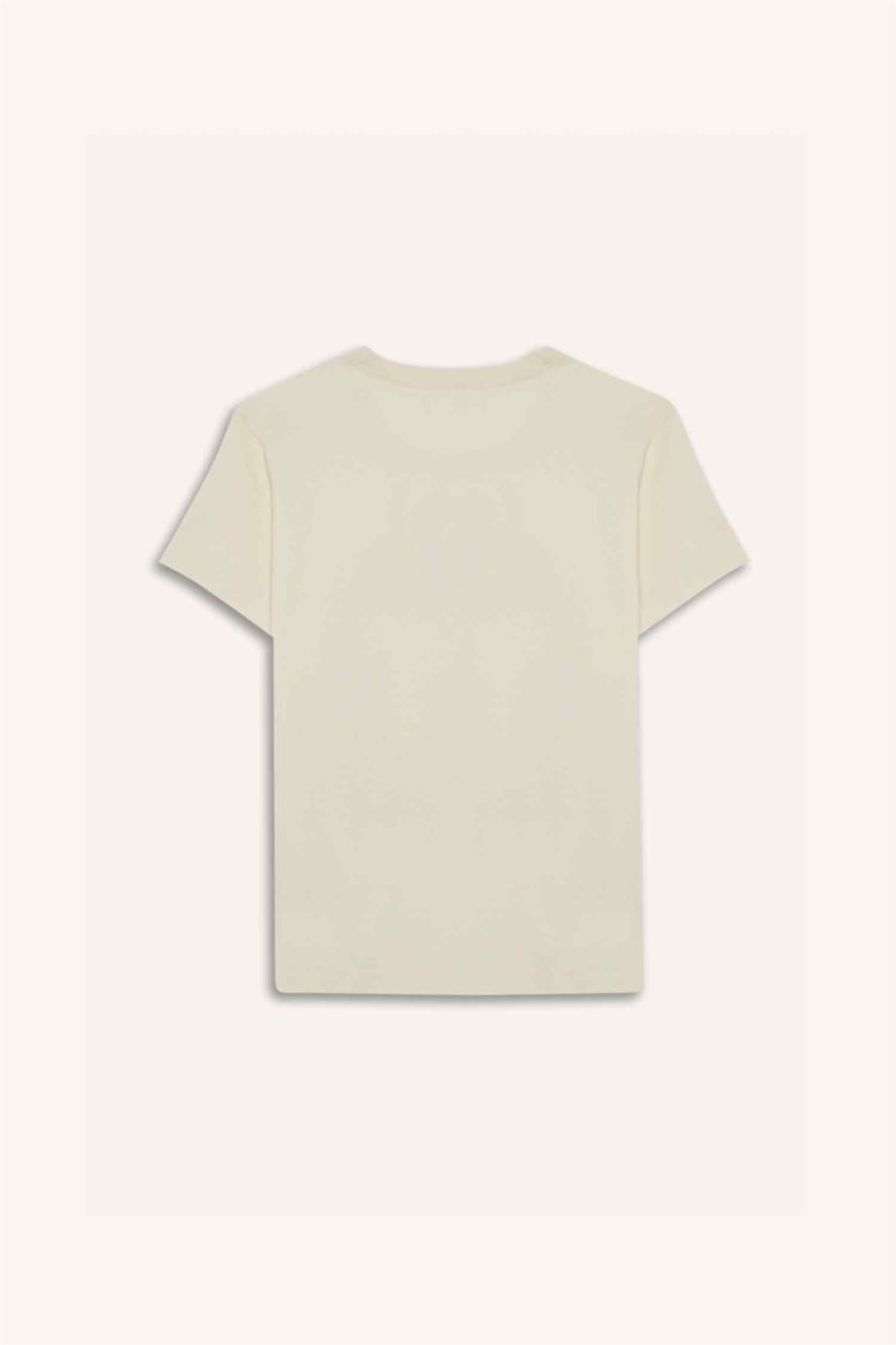 Girls & Teens Light Stone Girl Regular Fit Crew Neck Anime Print T-Shirt