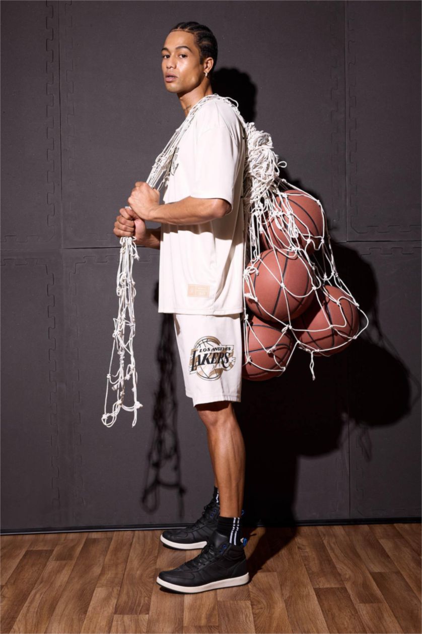 MAN Stone DeFactoFit NBA Los Angeles Lakers Standard Fit Shorts