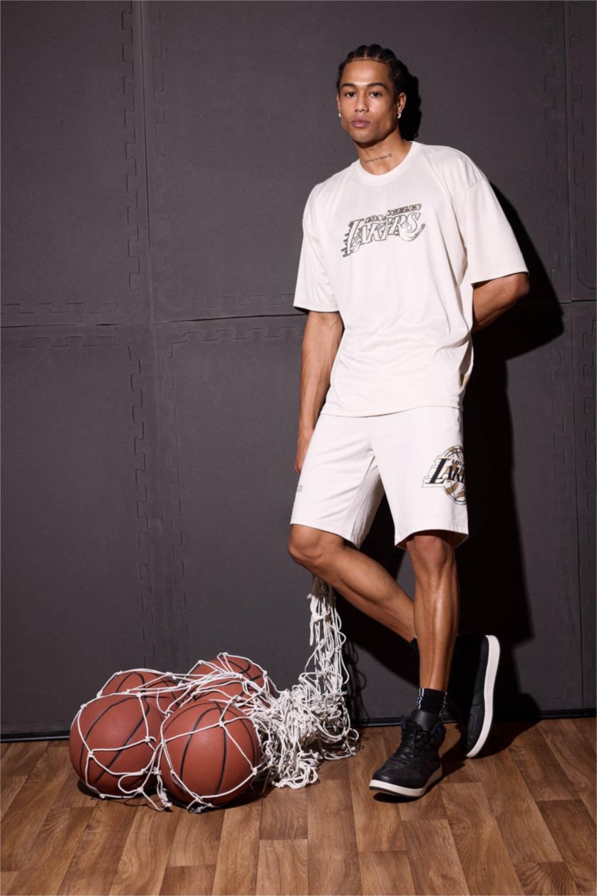 MAN Stone DeFactoFit NBA Los Angeles Lakers Standard Fit Shorts