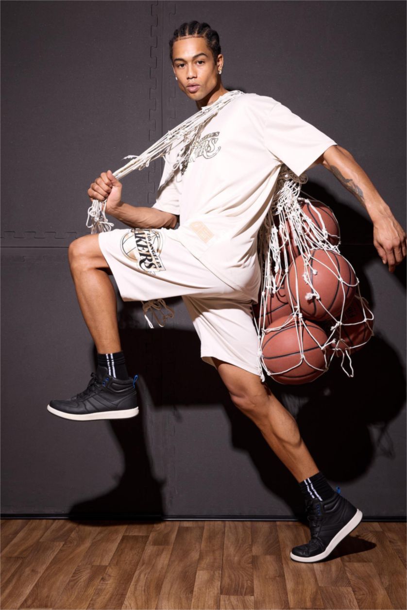 MAN Stone DeFactoFit NBA Los Angeles Lakers Standard Fit Shorts