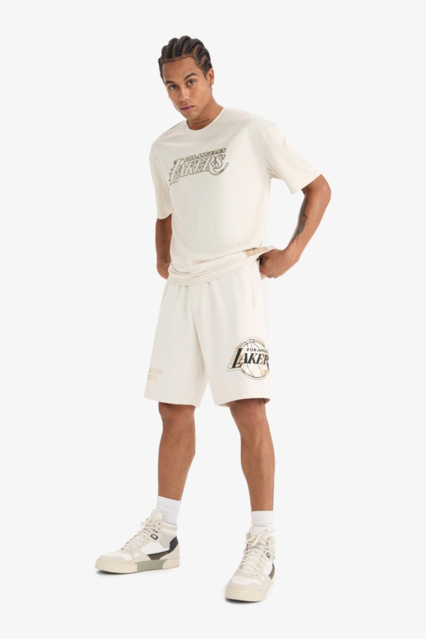 Erkek Taş NBA Los Angeles Lakers Standart Fit Kısa Paça Şort