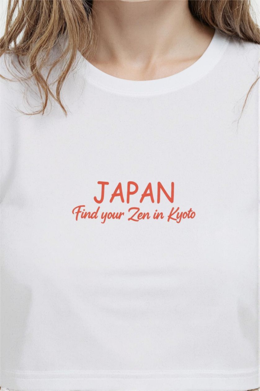 بنات أبيض تيشيرت نص ردن قصة مريحة بياقة مستديرة