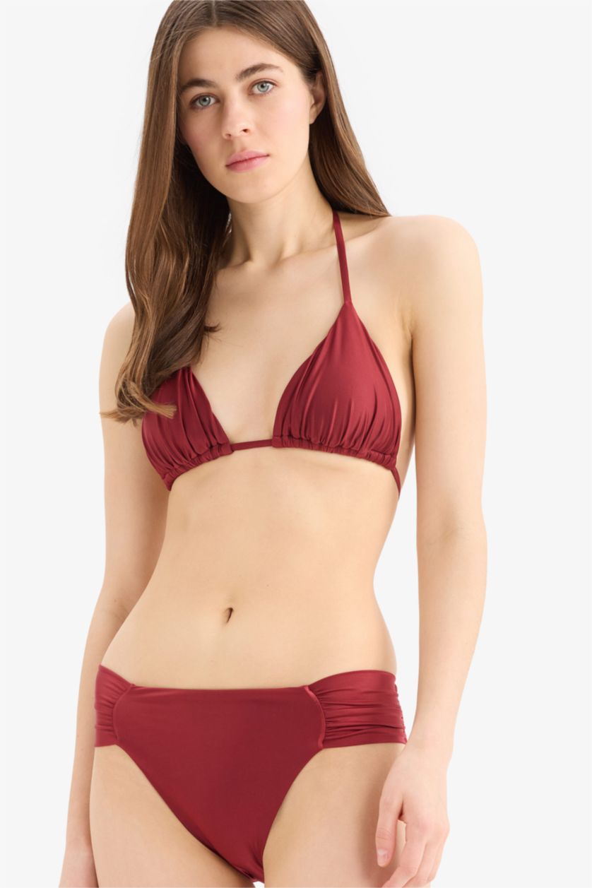 WOMAN Bordeaux Fall in Love Regular Fit Satin Bikini Bottom