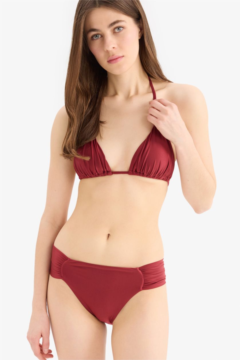 WOMAN Bordeaux Fall in Love Regular Fit Satin Bikini Bottom