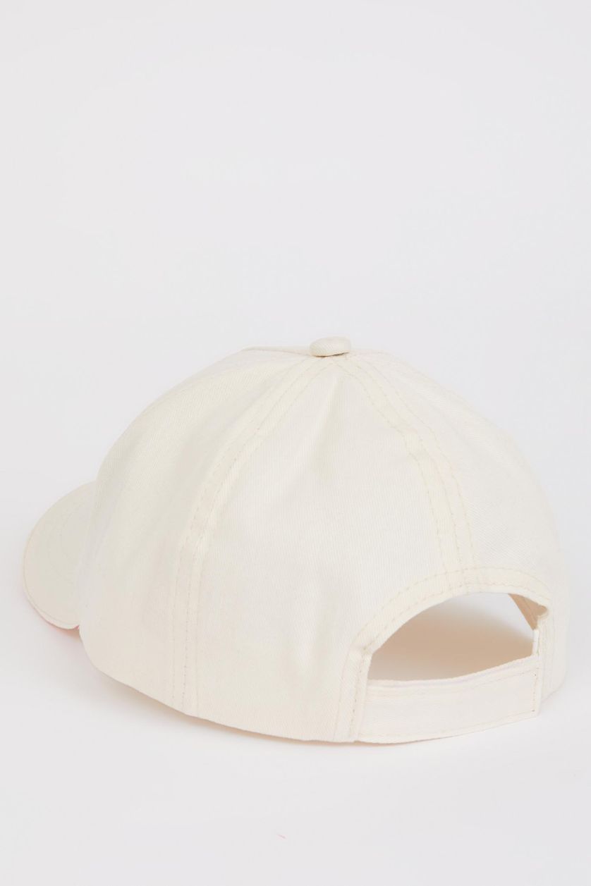 Kız Çocuk - Genç Kız Beyaz Kız Çocuk Barbie Nakışlı Pamuklu Cap Şapka