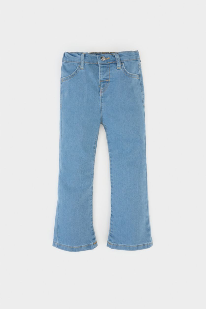 Kız Bebek Açık Mavi Flare Fit Jean Pantolon Kız Bebek
