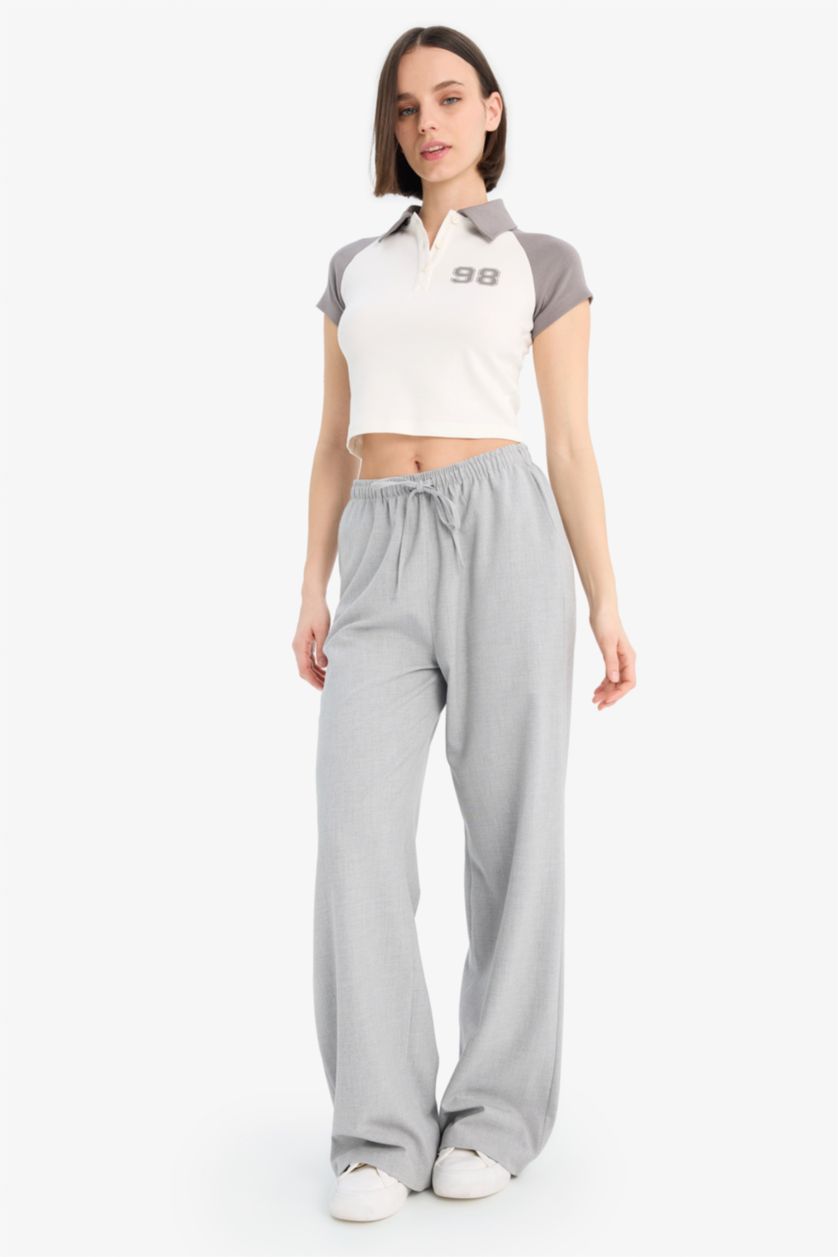 Женщины Темно-серый Coool футболка с короткими рукавами, с рисунком чисел и из ребристой ткани