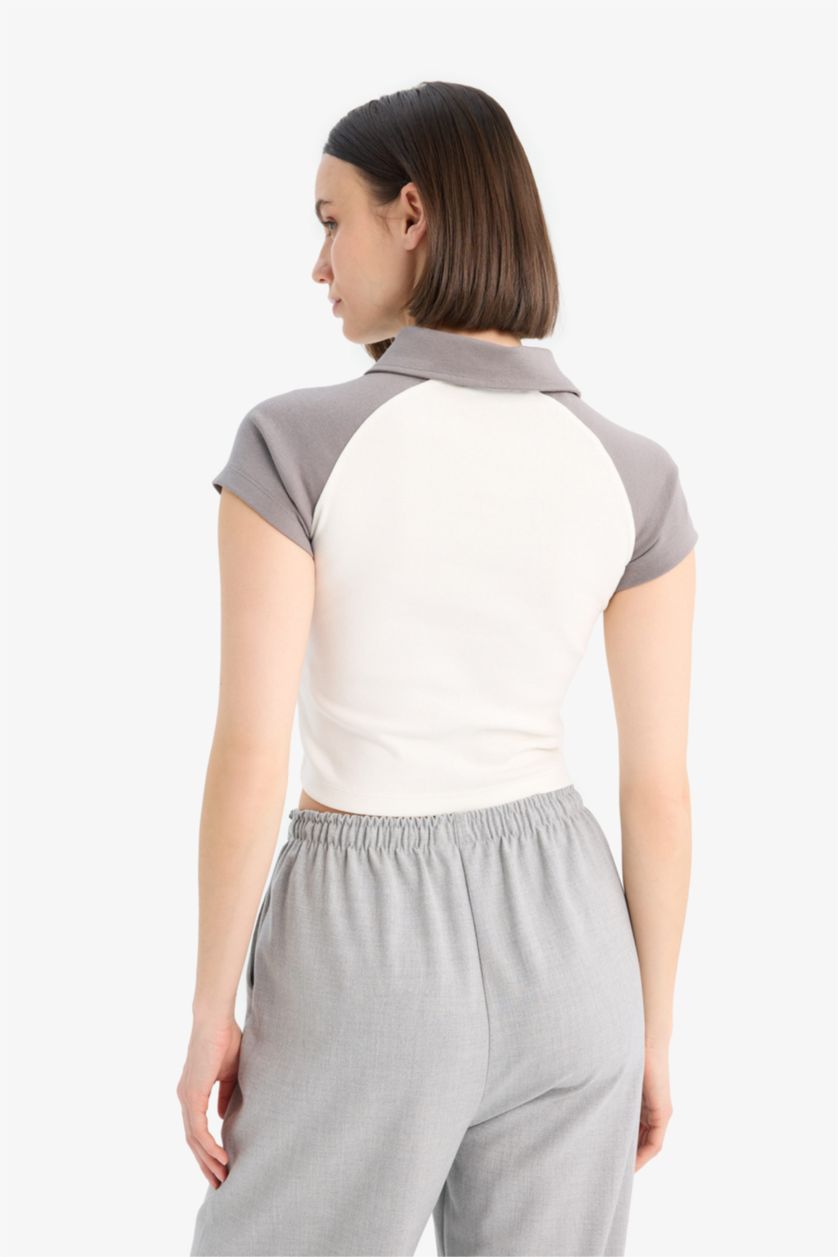 Женщины Темно-серый Coool футболка с короткими рукавами, с рисунком чисел и из ребристой ткани