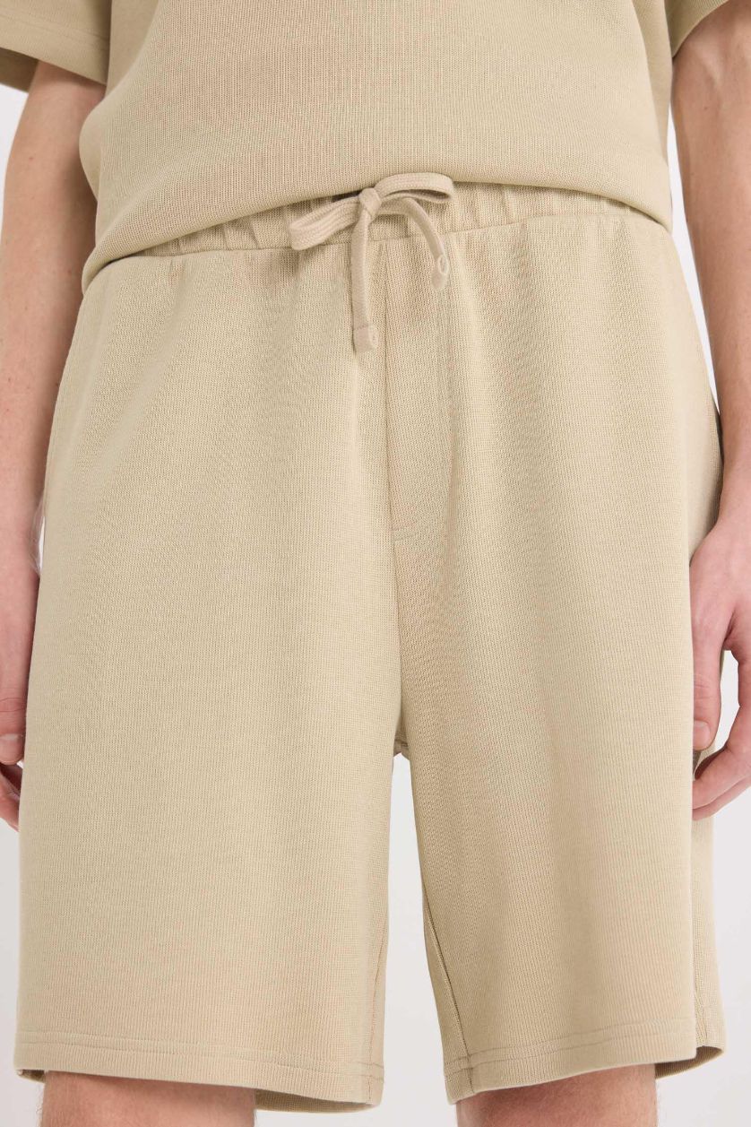 رجال كاكي فاتح شورت من قطن عادي قصة عادية