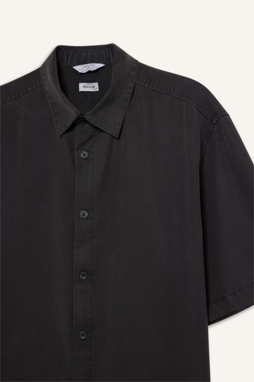 رجال أنثرا قميص نص ردن قصة عادية