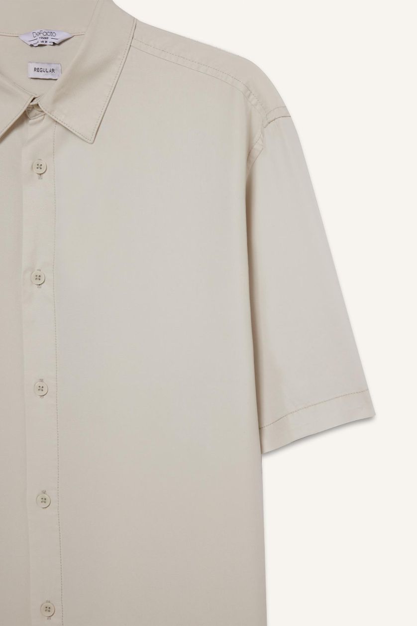 MAN Light Grey Regular Fit Short Sleeve Shirt