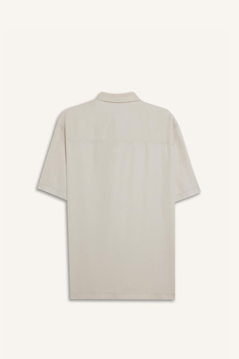 MAN Light Grey Regular Fit Short Sleeve Shirt