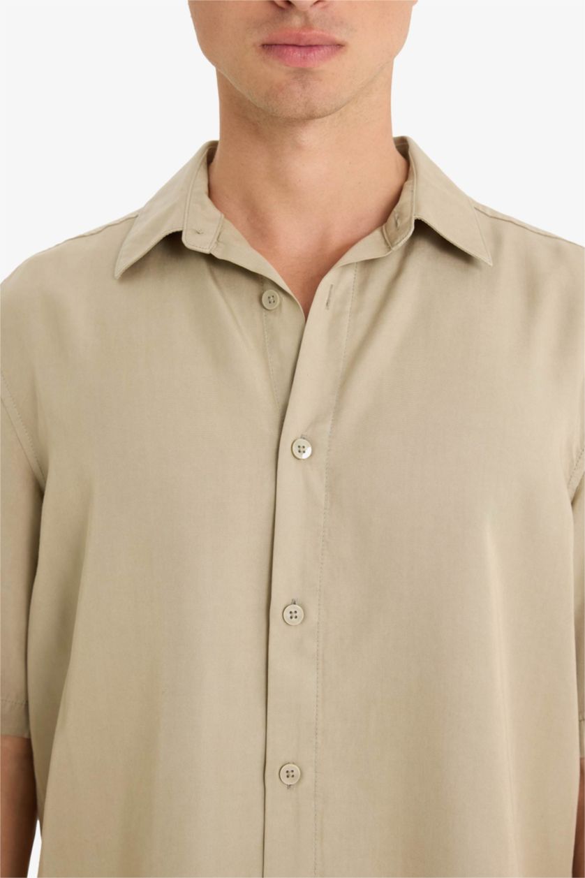 Ерлер Жеңіл хаки қалыпты пішім Қысқа жеңді жейде