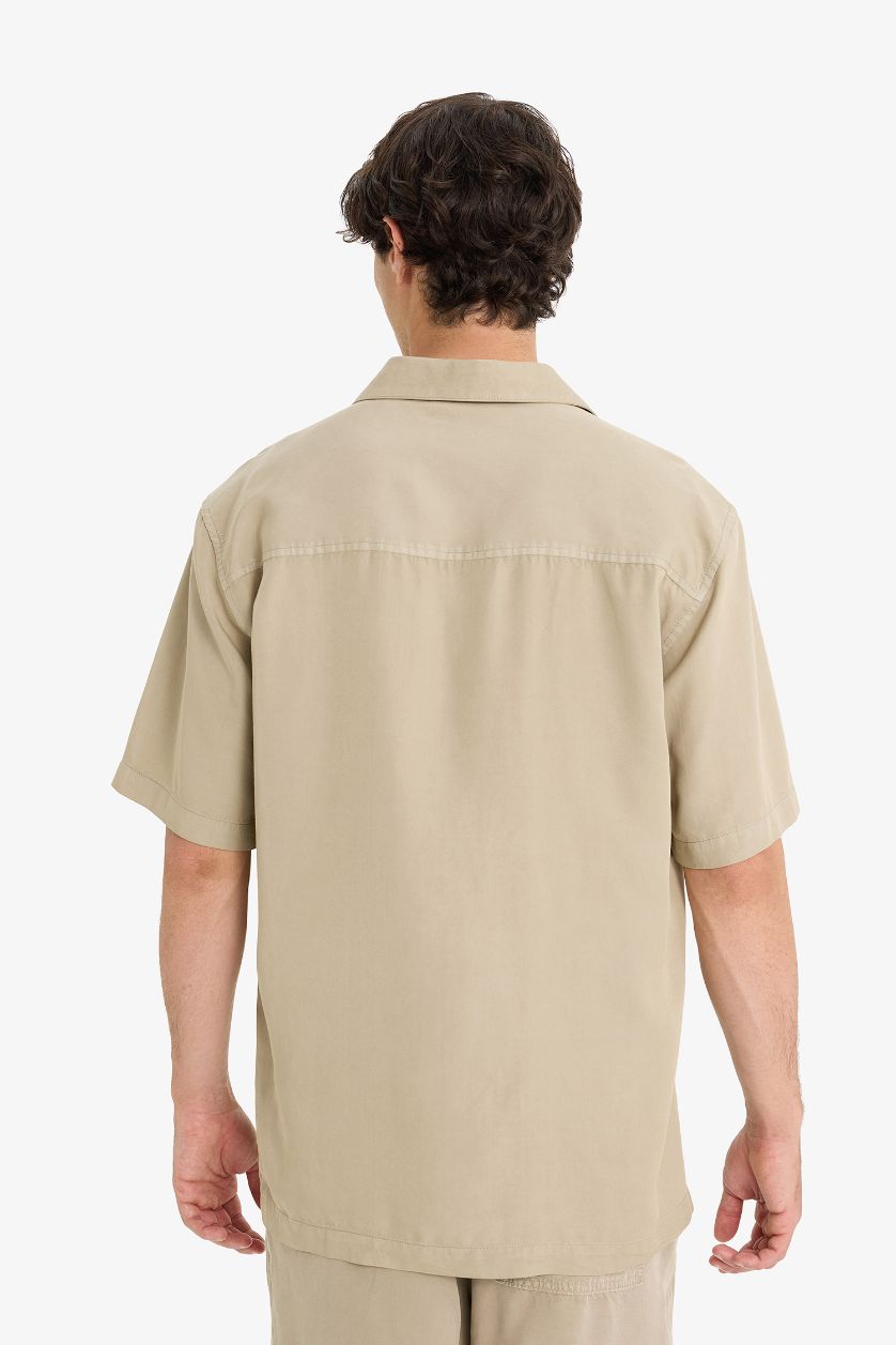 Ерлер Жеңіл хаки қалыпты пішім Қысқа жеңді жейде