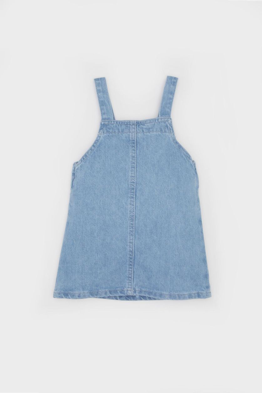 طفلة صغيرة أزرق فاتح فستان جينز بيبي بناتي قصة عادية بحمالات بحمالات من ديزني ميكي وميني