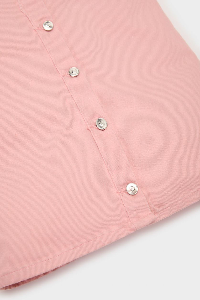 BABY GIRL Pink Baby Girl Short Sleeve Denim Dress