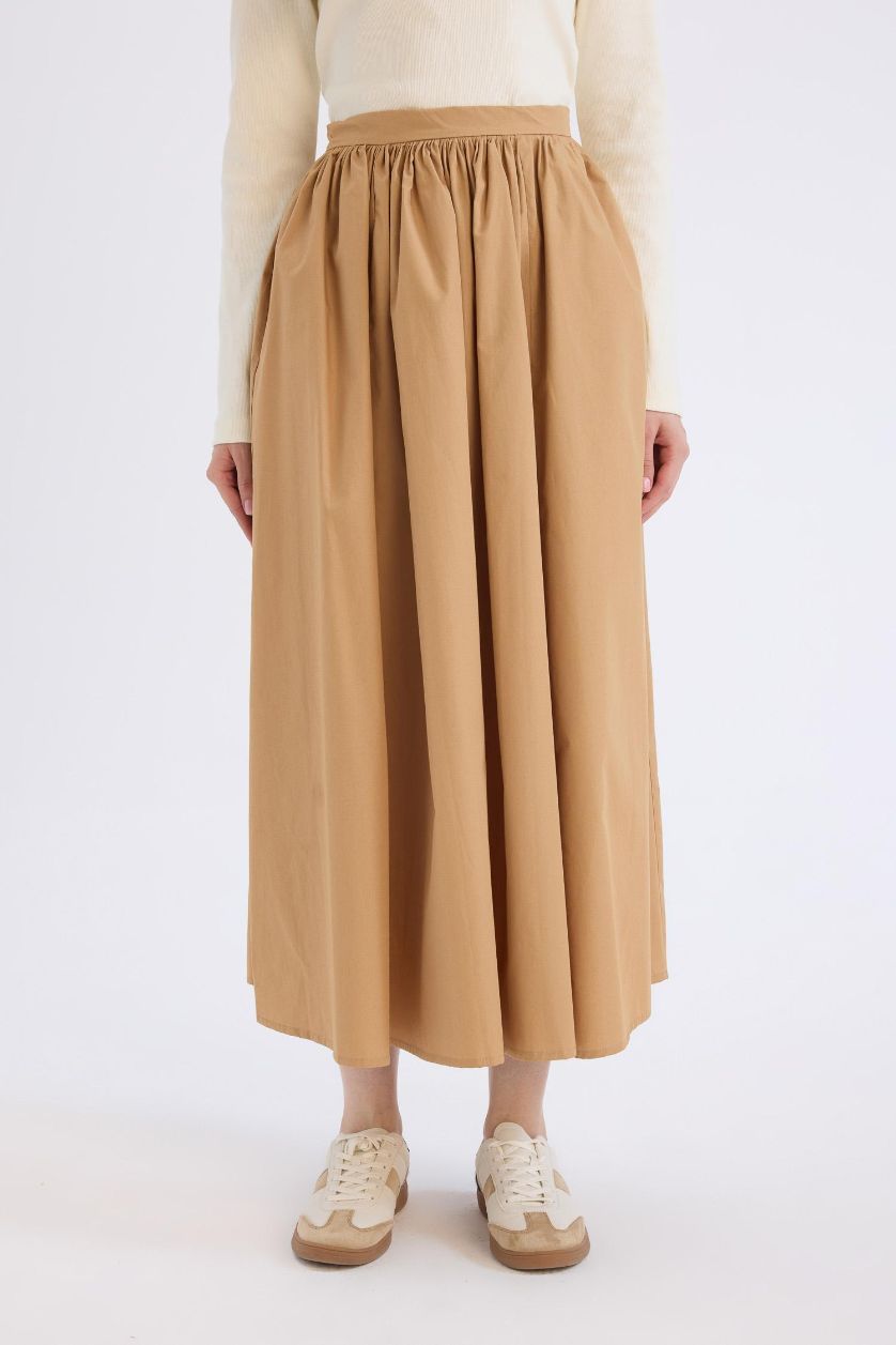 نساء كامل تنورة طويل بوبلين قصة A