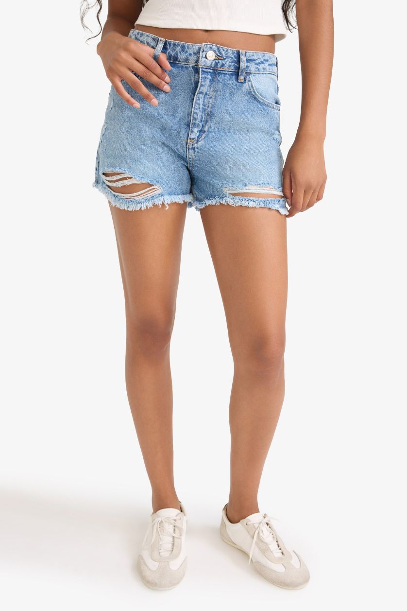 WOMAN Blue High Waist Denim Shorts
