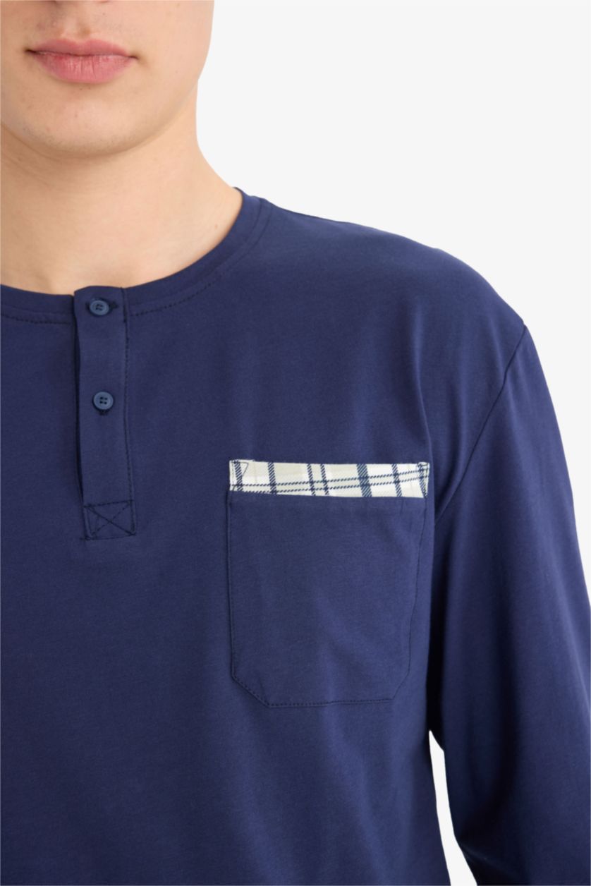 Man NAVY Regular Fit Plaid Long Sleeve 2 Piece Set