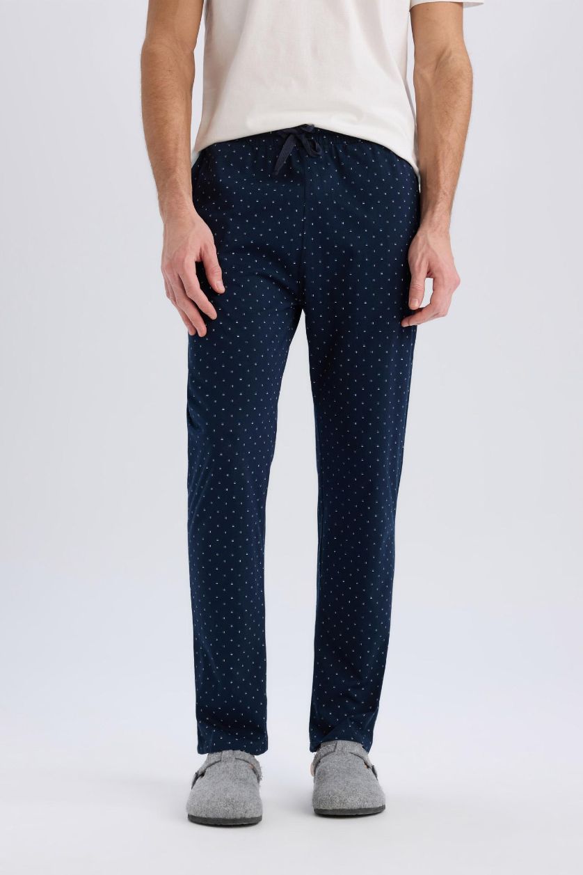 Man NAVY Regular Fit Printed Knitted Bottoms