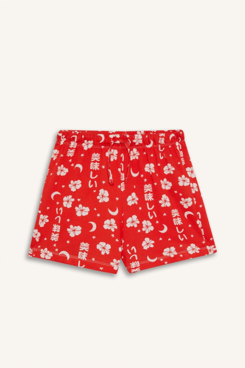 Kız Çocuk - Genç Kız Ekru %100 Pamuklu Anime Baskılı Pijama Takımı Kız Çocuk