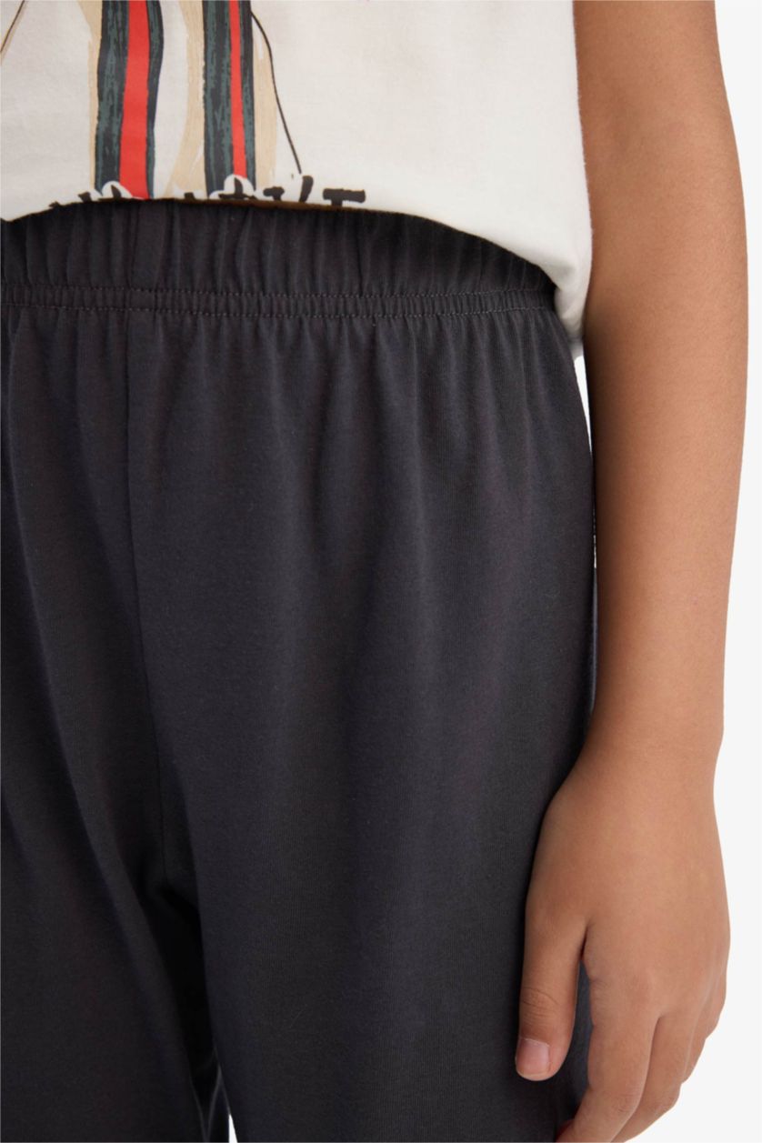 Kız Çocuk - Genç Kız Ekru %100 Pamuklu Anime Baskılı Pijama Takımı Kız Çocuk