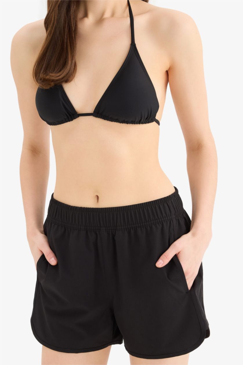 Әйелдерге қара Fall in Love қалыпты пішім Тоқымалы жүзу шолақ шалбар