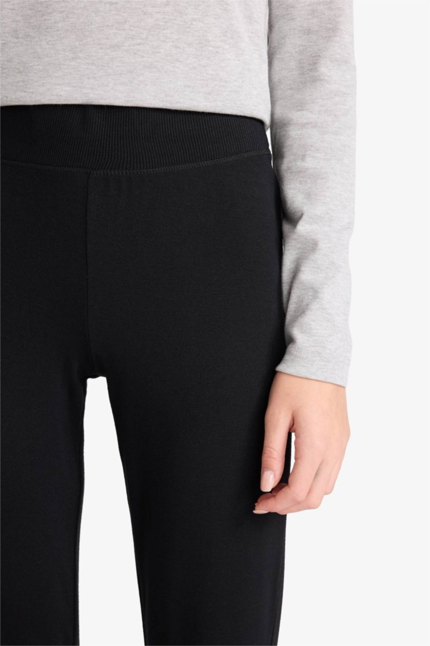 حريمي أسود بنطلون مضلع فلير فيت برجل واسع شارلستون